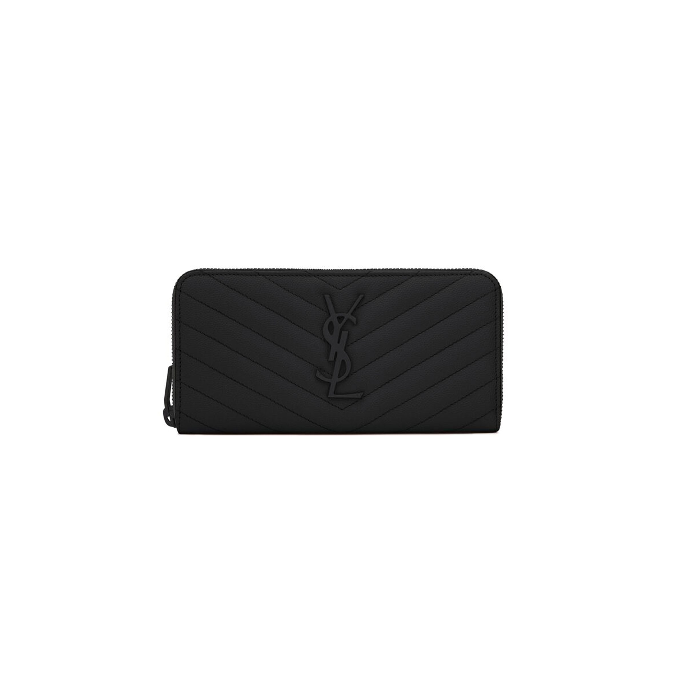 YSL CASSANDRE MATELASSÉ ZIP AROUND WALLET IN GRAIN DE POUDRE LEATHER 358094BOW081000 (19*9.5*2.5cm)